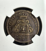 Ludwik XIV i Jan Kazimierz Waza - medal/żeton Hospitium Regibus 1669 - NGC