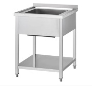 Stół ze zlewem 1-kom. z półką, stal nierdzewna 60x60x85cm Stalgast 674066