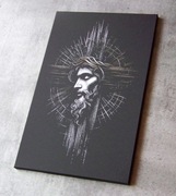 Jezus Chrystus Ręcznie grawerowany obraz na blasze Oryginalny prezent