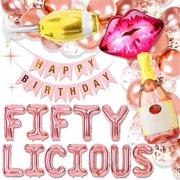 Balony foliowe dekoracja urodzinowa na 50 urodziny zestaw 25szt
