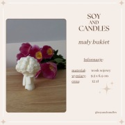 świeca - mały bukiet kwiatów 