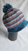 Czapka kolorowa szydełkowa dziergana zimowa jesienna