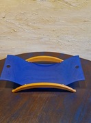 PATERA PÓŁMISEK z Biesse włoski design szkło szafirowe drewno nowa prezent 