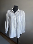 H&M koszula damska oversize w pasy letnia Iniana 100 % len M L 40