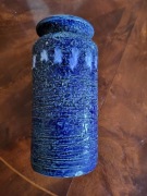 Niebieski gliniany wazon, handmade