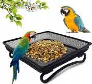 Karmnik dla ptaków Miska metalowa 17,3 x 17,3 x 5,7 cm Kolor Czarny