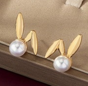 Kolczyki Zajączki z perłą  !! Mega Słodziaki !!