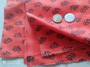 Kupon tkanina 100% bawełna rudy kwiatuszki dł 172cmx szer 140cm  