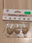 DREWNIANE SPINACZE KLAMERKI serce