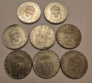 8 monet 1 korona Szwecja 1973-1991