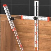 Przymiar stolarski, wzornik wiercenia, montażu prowadnic lub szuflad itp