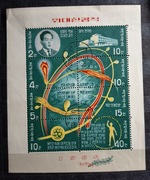 Biolog Kim Bong-han. Blok znaczków 1966 r. Korea Północna