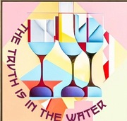 Oryg., autorski, sygnowany, modern. plakat "The truth is in the water" 