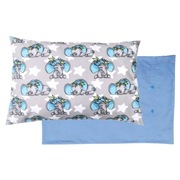Poszewka 60x40 cm Słoniki z niebieskimi uszkami - Bawełna