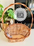 Nowy średni koszyczek kosz wiklinowy świąteczny prezentowy