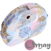 Beżowy organizer do Obag MOON LIGHT liście róż niebieski 2 kieszenie OMAY