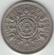 Wielka Brytania 2 szylingi two shillings (floren) 1965 - 28,4 mm - nr 5