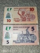Zestaw 2 banknotów polimerowych z Nigerii w stanie bankowym UNC 