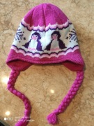 Czapka dziecięca Pingwiny z wiązaniami