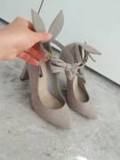 imprezowe buty na obcasie obcasy z uszami królika i z kokardką 35