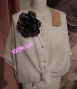 Nowa koszula biała100% len Made ltaly firmy Zeta Otto roz. owersize 38-44