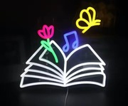 NEON LAMPKA LED KSIĄŻKA CZYTANIE BIBLIOTEKA BOOK PREZENT DO POKOJU DZIECKA 