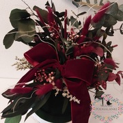 Box Flower Box świąteczny stroik ozdoba na stół komodę bordo naturalny