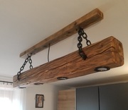 Lampa z belki drewnianej loft rustykalna