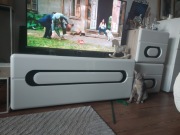 Biała lakierowana szafka RTV