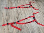 PAS PASY BEZPIECZEŃSTWA CZERWONE SCHROTH 3-PUNKTOWE RALLYE PASY  SPORTOWE