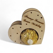 Podziękowanie dla gości, Pierwsza Komunia Święta,serce na Ferrero Rocher 