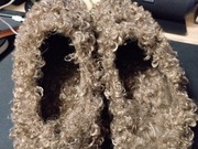 Pluszowe kapcie platforma cozy tedy baranek futrzane slides 41