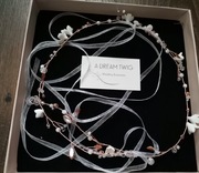 Opaska ślubna z kryształkami ręcznie robiona 