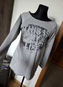 Vubu ciepła szara bluza tunikowa tunika kieszenie napis r. M