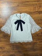 Bluzka elegancka koronkowa biała bluzeczka Savida XS S 34 36