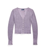 POLO RALPH LAUREN Pointelle Linen Cardigan 100% len kardigan sweter XL