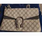 Torebka monogram GG podkowa szara 