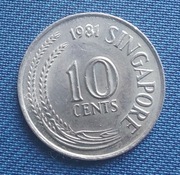 Moneta Singapur 10 centów 1981