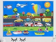 Tablica filcowa zabawka filcowa mata na rzepy transport 35 elementów.