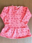 14. Różowa bluza sukienka w kwiatki rozmiar 92-98