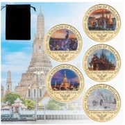 Kolekcjonerski zestaw monet?, medali? z architekturą Tajlandii (0)