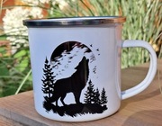 Kubek emaliowany WILK – leśny, survivalowy, bushcraft, natura, prezent