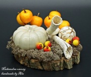 Stroik jesienny dynia jabłka mech