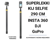Superlekki kij do selfie 290 CM (3m) z włókna węglowego