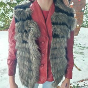 Bezrękawnik kamizelka sztuczne futro 146