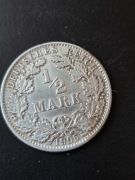 Niemcy 1/2 marki 1905 rok ( D)