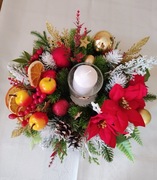 Stroik świąteczny bożonarodzeniowy na stół, ozdoba, prezent 