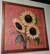 Obraz 'Słoneczniki' (martwa natura) reprodukcja (54,5 x 54,5 cm), Dahlke