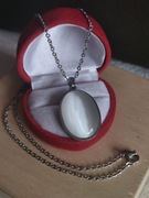 Piękny łańcuszek z zawieszką naszyjnik stal nierdzewna kolor srebrny