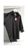 New Collection Czarna satynowa koszula 44/46